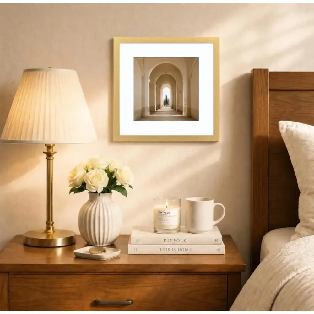 HEART ART 12x12 Gold Picture Frames Set of 9 w/ 8x8 Mats Gallery Wall Decor
